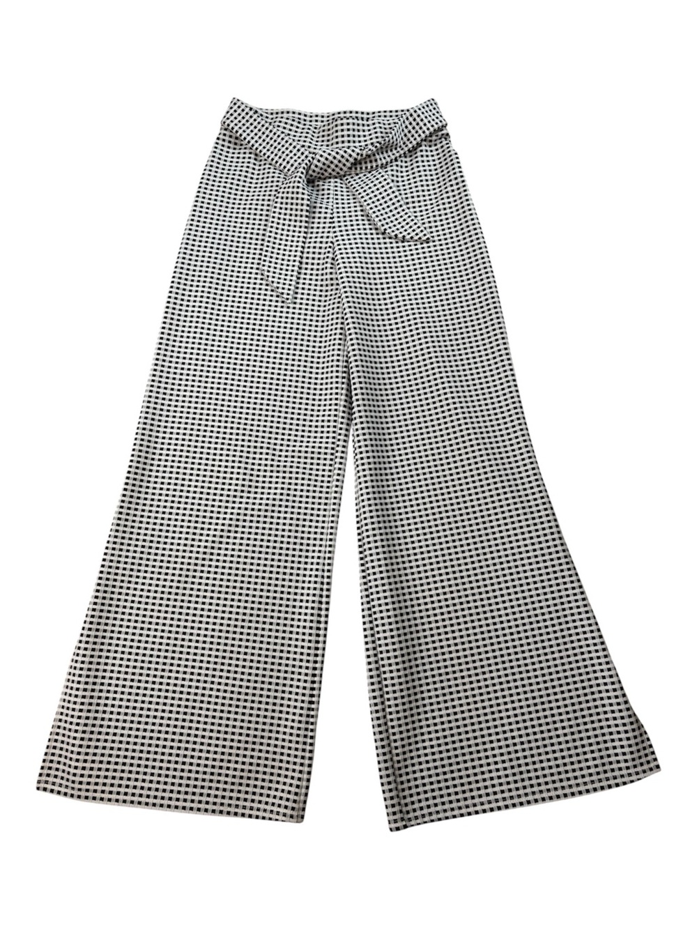 Anthropologie Maeve Black and White Check Gingham Wide Leg Slit Pants. Size XS